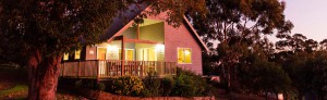 Dragonfly Cottage at twilight